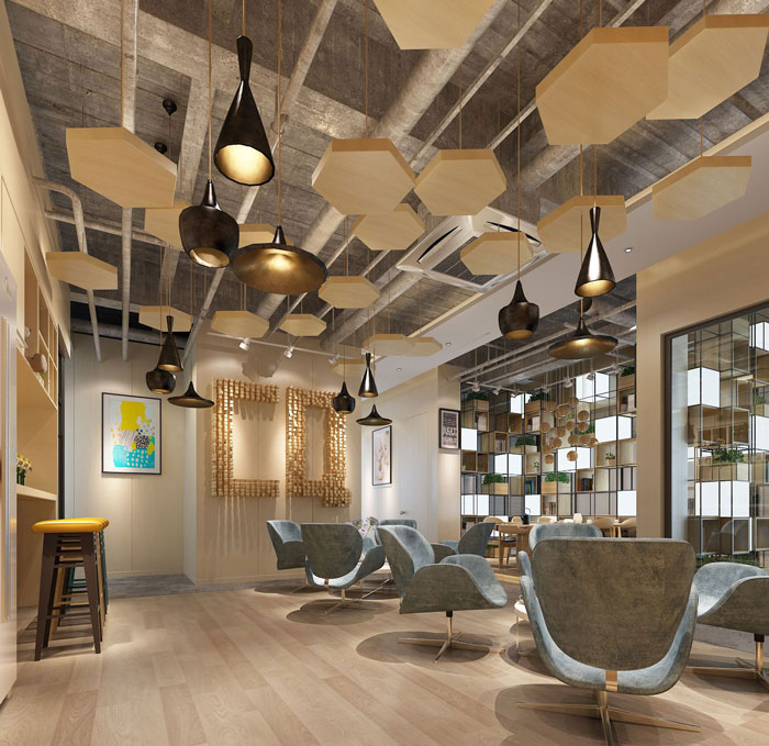 1000平方電子商務(wù)辦公室接待區(qū)域裝修設(shè)計(jì)案例效果圖