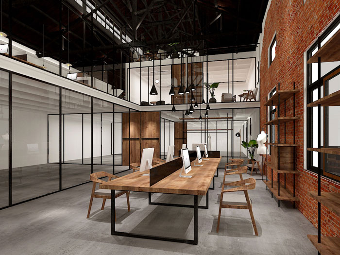 服飾設(shè)計(jì)公司辦公室一樓辦公區(qū)域裝修設(shè)計(jì)案例效果圖