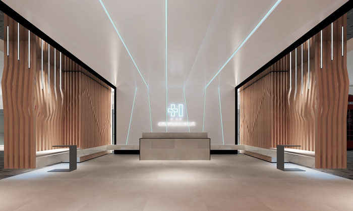 900平方電子商務(wù)辦公室前廳裝修設(shè)計案例效果圖