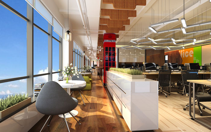 900平方電子商務(wù)辦公室開放區(qū)域裝修設(shè)計案例效果圖