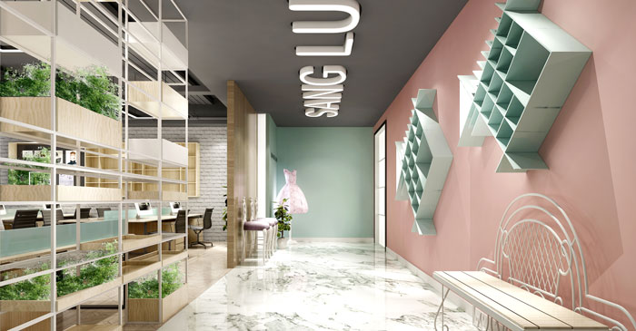 女裝公司辦公室裝修設(shè)計(jì)效果圖