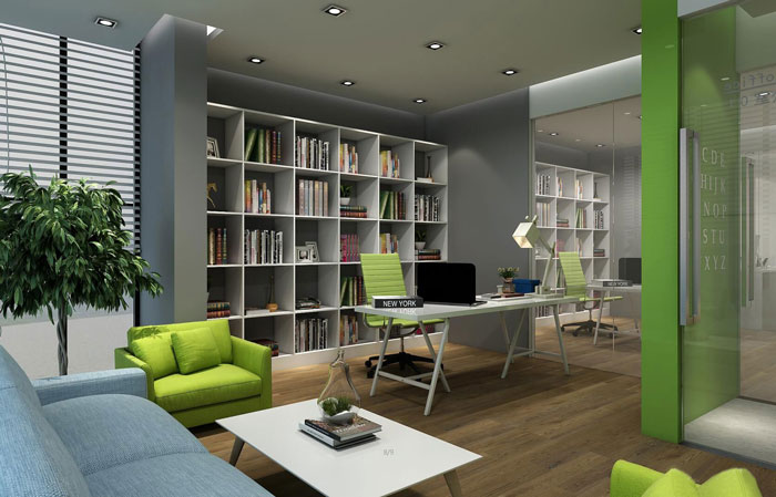 小型金融公司總經(jīng)理辦公室裝修設(shè)計案例效果圖