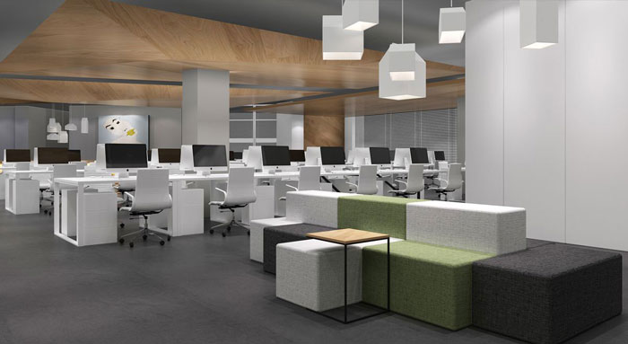 300平方教育辦公室辦公區(qū)域裝修設計案例效果圖