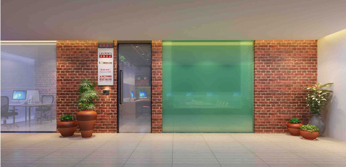 220平方現代簡約辦公室進門區(qū)域裝修設計案例效果圖