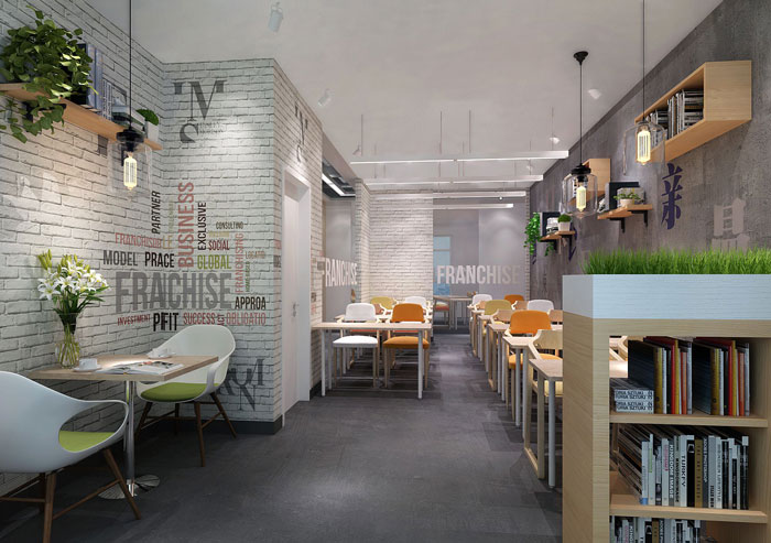 640平方中型辦公室教學區(qū)域裝修設計案例效果圖