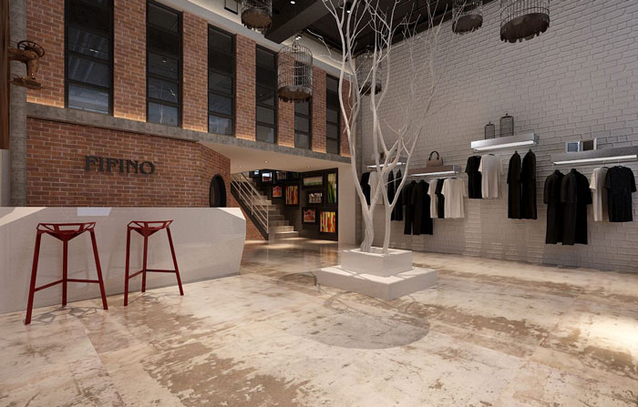 500平方服裝公司辦公室前臺(tái)區(qū)域軟裝設(shè)計(jì)效果圖