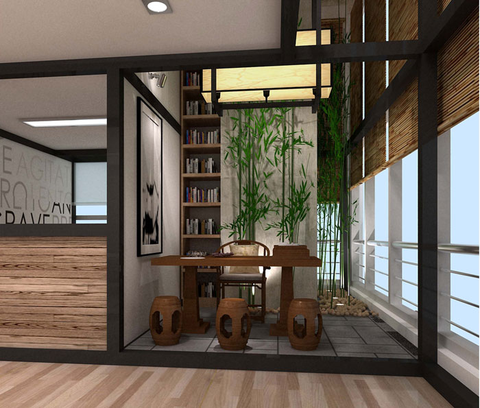 1000平方電子商務辦公室接待區(qū)域軟裝設計效果圖