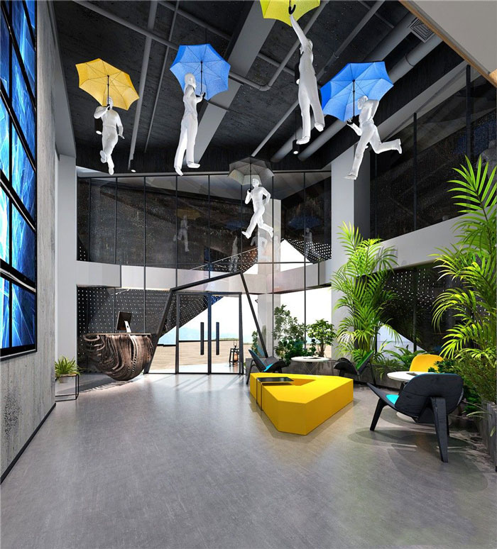 1250平方現(xiàn)代簡(jiǎn)約風(fēng)格辦公室前臺(tái)裝修設(shè)計(jì)案例效果圖