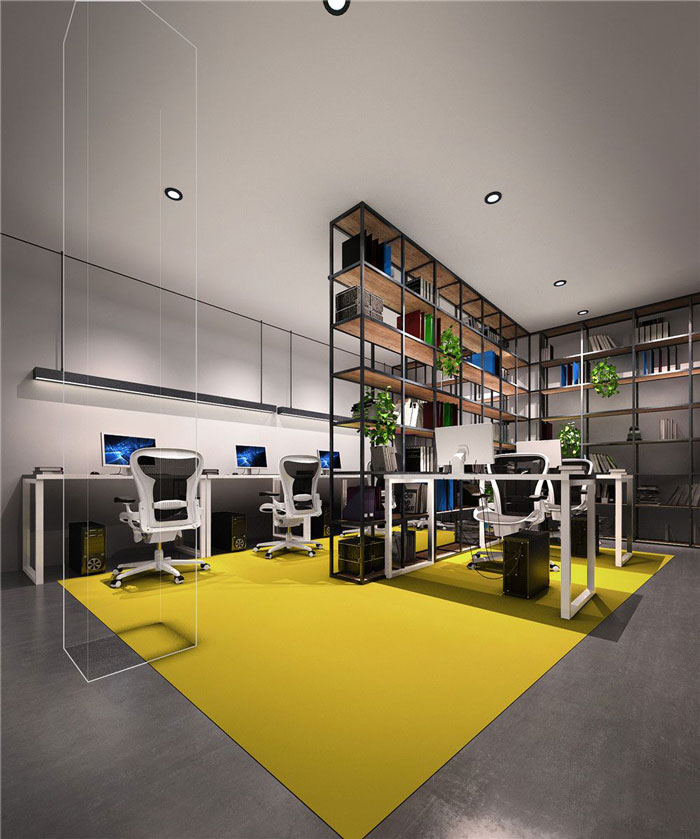 1260平方時(shí)尚創(chuàng)意辦公室辦公區(qū)域裝修設(shè)計(jì)案例效果圖