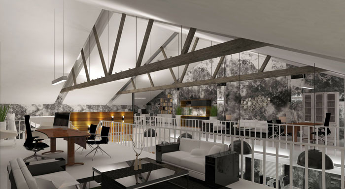 1000平方辦公室二樓區(qū)域軟裝設(shè)計方案效果圖