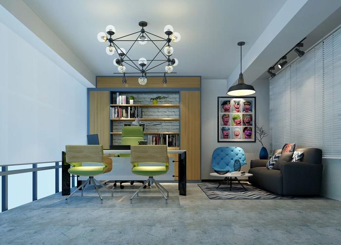 600平方培訓(xùn)機(jī)構(gòu)校長辦公室裝修設(shè)計(jì)案例效果圖