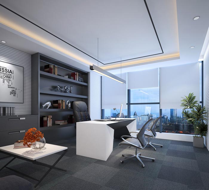 480平方現(xiàn)代簡約總經(jīng)理辦公室裝修設(shè)計案例效果圖