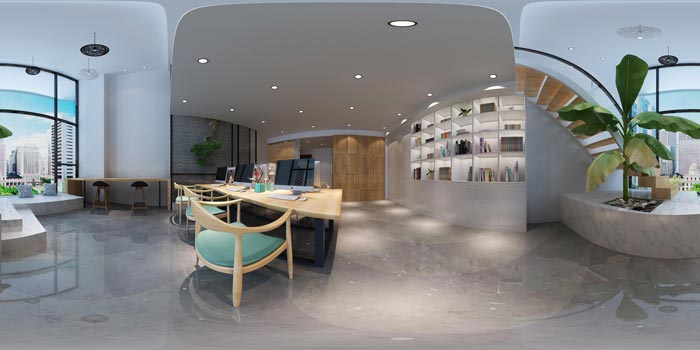 700平方設計事務所辦公室前臺裝修設計案例效果圖