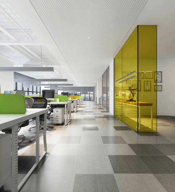 金融租賃公司辦公室辦公區(qū)域軟裝設計方案效果圖