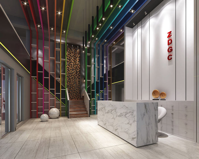 室內(nèi)設(shè)計事務(wù)所辦公室前臺裝修設(shè)計案例效果圖