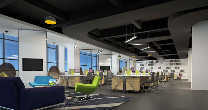 1800平方電子商務(wù)辦公室辦公區(qū)域裝修設(shè)計(jì)案例效果圖