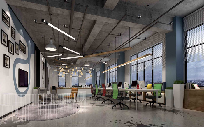 1300平方電子商務(wù)辦公室辦公區(qū)域裝修設(shè)計(jì)案例效果圖