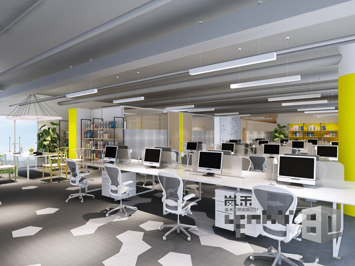 狄邦教育辦公室辦公區(qū)域裝修設(shè)計(jì)案例效果圖