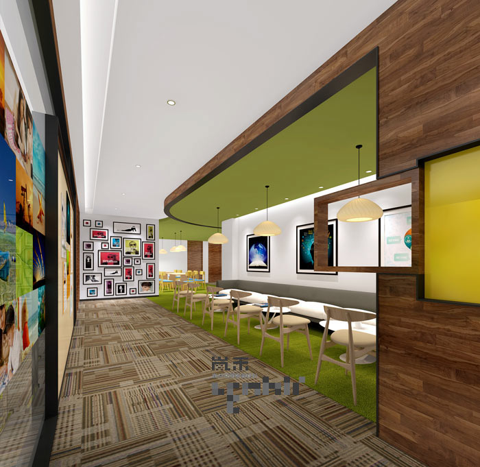 狄邦教育辦公室休息區(qū)域裝修設(shè)計(jì)案例效果圖