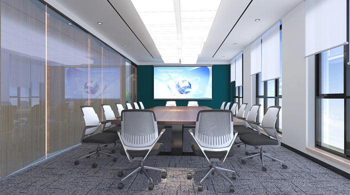 廣告?zhèn)髅焦巨k公室會議室裝修設計案例效果圖