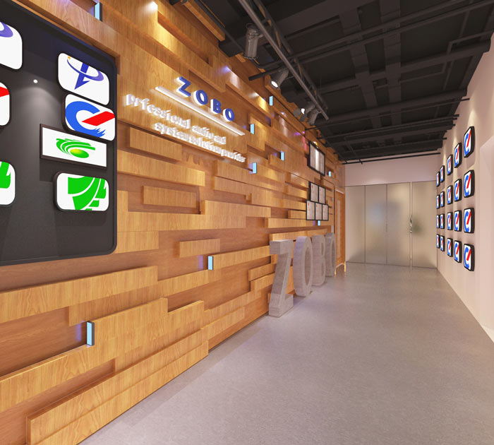 廣告代理公司辦公室前臺裝修設(shè)計案例效果圖