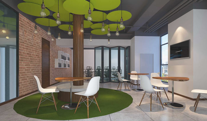 廣告代理公司辦公室休息區(qū)域裝修設(shè)計案例效果圖