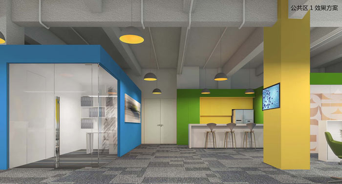 機器人科技公司辦公室茶水間裝修設(shè)計案例效果圖