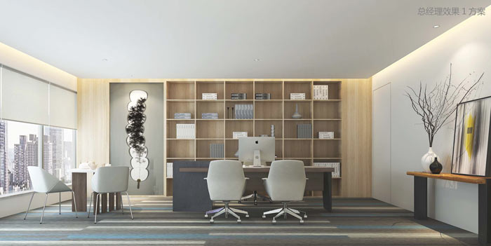 機器人科技公司總經(jīng)理辦公室裝修設(shè)計案例效果圖