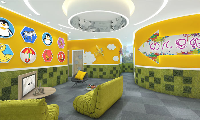 幼兒教育辦公室接待區(qū)域裝修設(shè)計(jì)案例效果圖