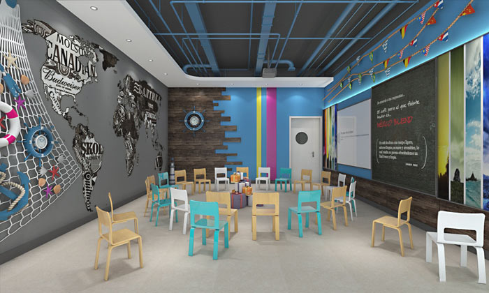 幼兒教育辦公室教學(xué)區(qū)域裝修設(shè)計(jì)案例效果圖