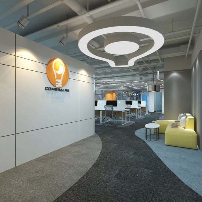 營(yíng)銷策劃公司辦公室進(jìn)門區(qū)域裝修設(shè)計(jì)案例效果圖