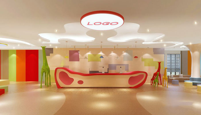 早教中心辦公室前臺裝修設(shè)計案例效果圖