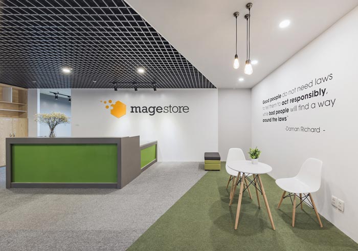 電子商務服務商辦公室前臺裝修設計案例效果圖