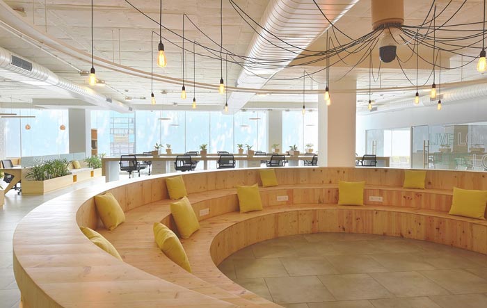 木飾面廠家辦公室休息區(qū)域內(nèi)部裝修設計案例效果圖