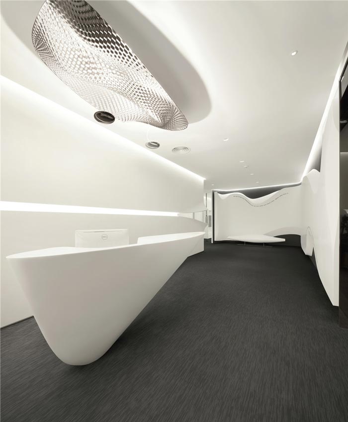 電子科技公司辦公室前臺裝修設計案例效果圖