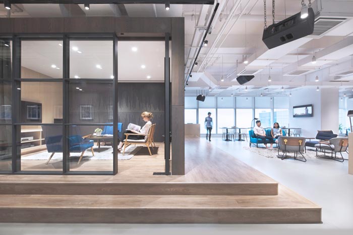 音樂傳媒公司辦公室大廳裝修設(shè)計(jì)案例效果圖