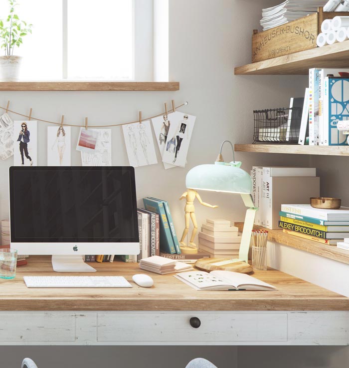 服裝設(shè)計(jì)工作室辦公桌裝修設(shè)計(jì)案例效果圖