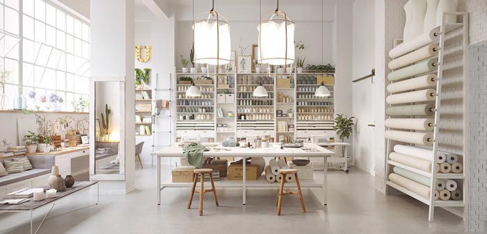 服裝設(shè)計(jì)工作室進(jìn)門區(qū)域裝修設(shè)計(jì)案例效果圖