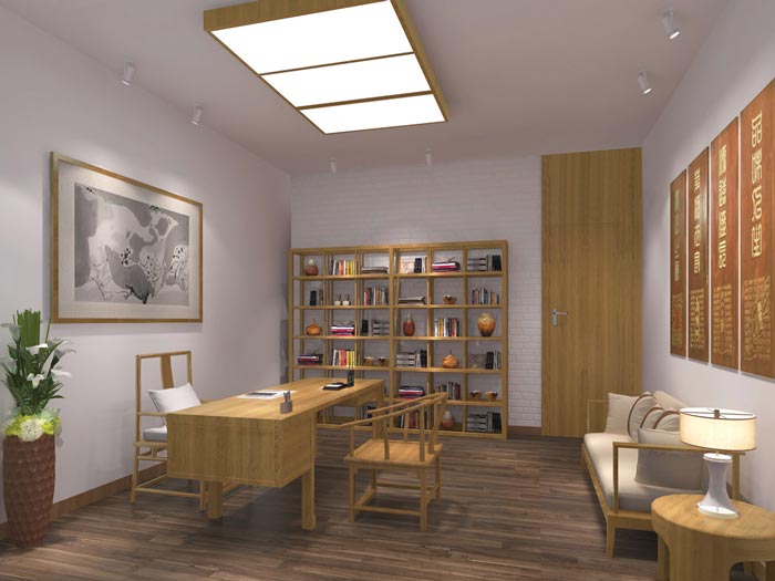 現(xiàn)代中式風格總經(jīng)理辦公室裝修設(shè)計案例效果圖