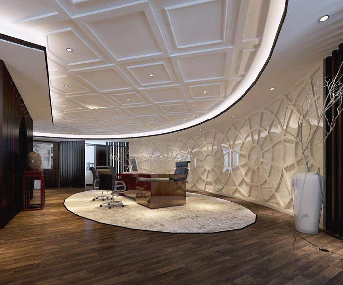中式風(fēng)格房地產(chǎn)管理辦公室辦公區(qū)裝修設(shè)計(jì)案例效果圖