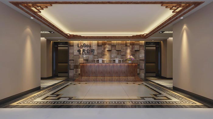 中式風(fēng)格辦事處進(jìn)門區(qū)域裝修設(shè)計(jì)案例效果圖