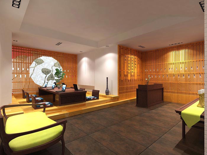 中式禪意租賃托管公司辦公室裝修設計案例效果圖