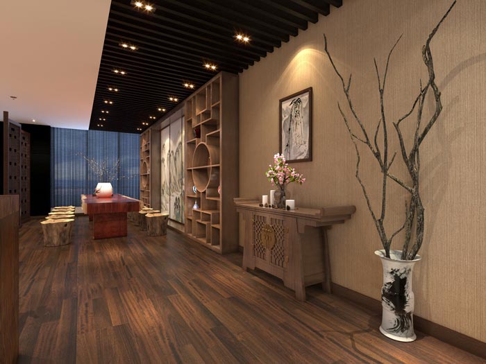 現(xiàn)代新中式風(fēng)格辦公室接待區(qū)域裝修設(shè)計案例效果圖