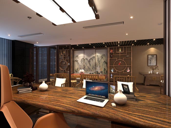 現(xiàn)代新中式風(fēng)格總經(jīng)理辦公室裝修設(shè)計案例效果圖
