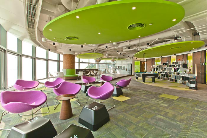 現(xiàn)代簡約辦公室休息區(qū)域裝修設計案例效果圖