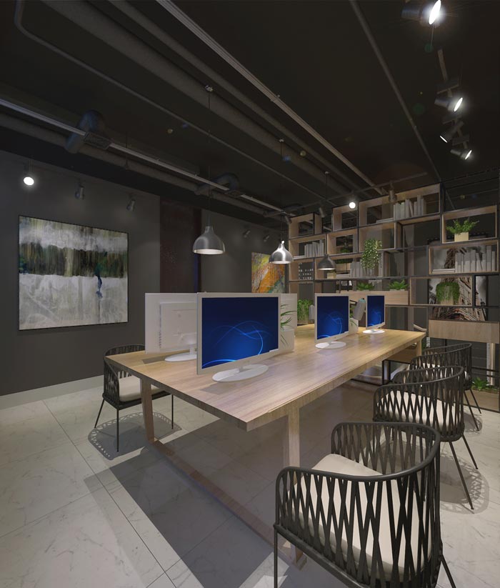 116平方創(chuàng)業(yè)公司辦公室裝修設計案例效果圖