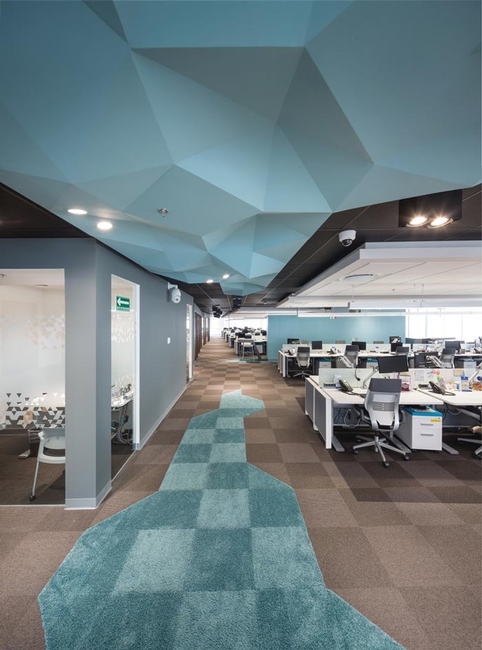 500平方辦公室過道裝修設計案例效果圖