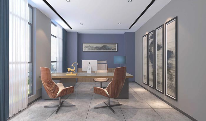 簡約老總辦公室裝修設計效果圖