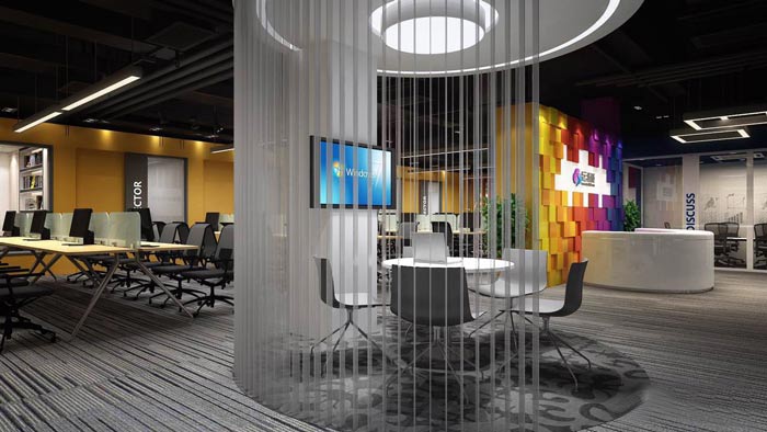 紡織公司辦公室接待區(qū)裝修設計案例效果圖