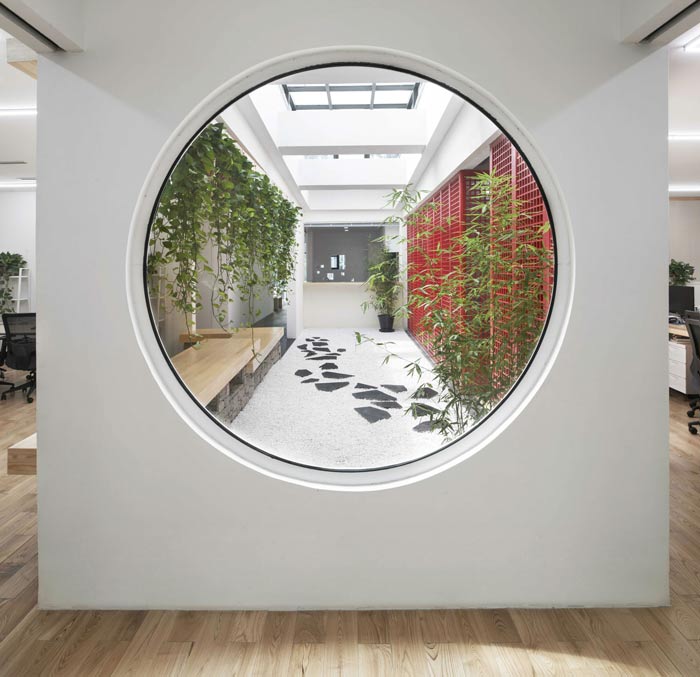 融資租賃公司辦公室中庭圓裝修設計效果圖